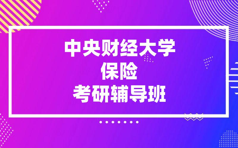 中央财经大学保险考研辅导班