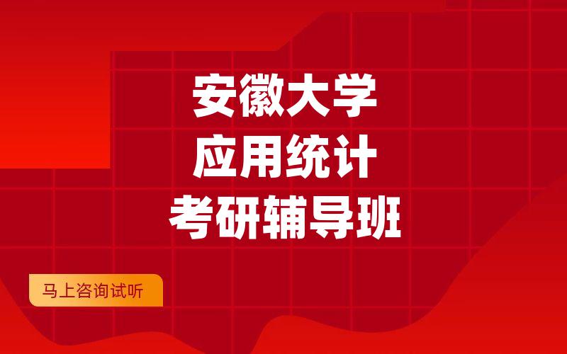 安徽大学应用统计考研辅导班