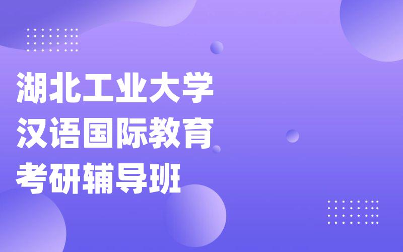 湖北工业大学汉语国际教育考研辅导班