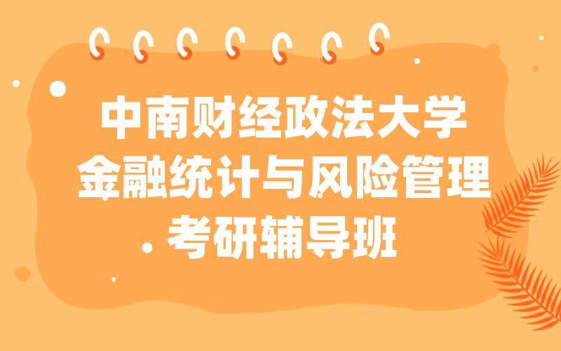 中南财经政法大学金融统计与风险管理考研辅导班