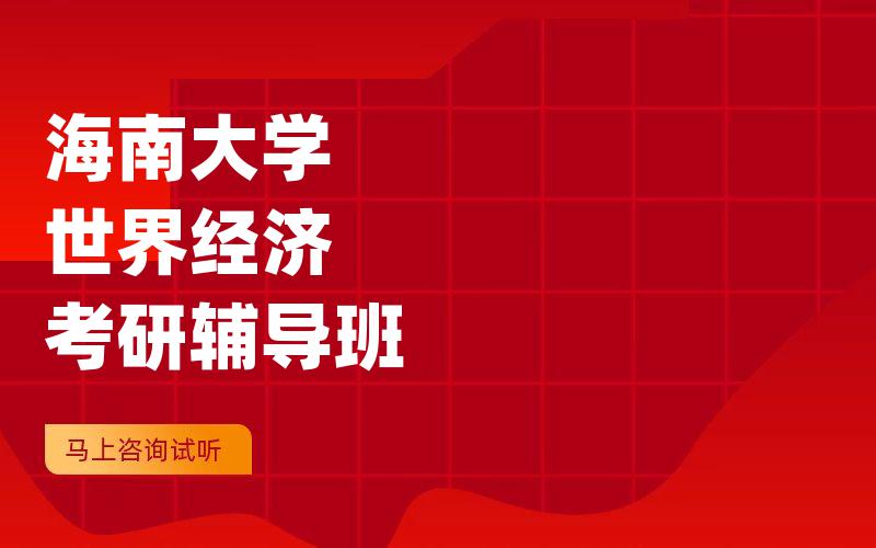 海南大学世界经济考研辅导班