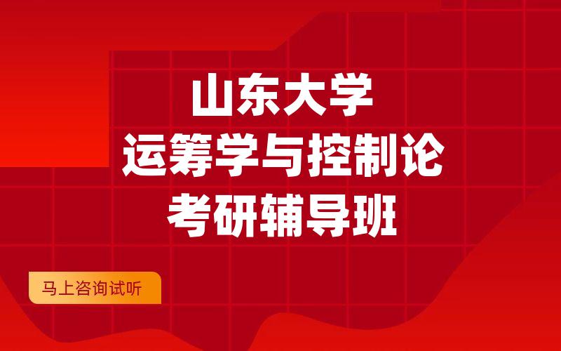 山东大学运筹学与控制论考研辅导班