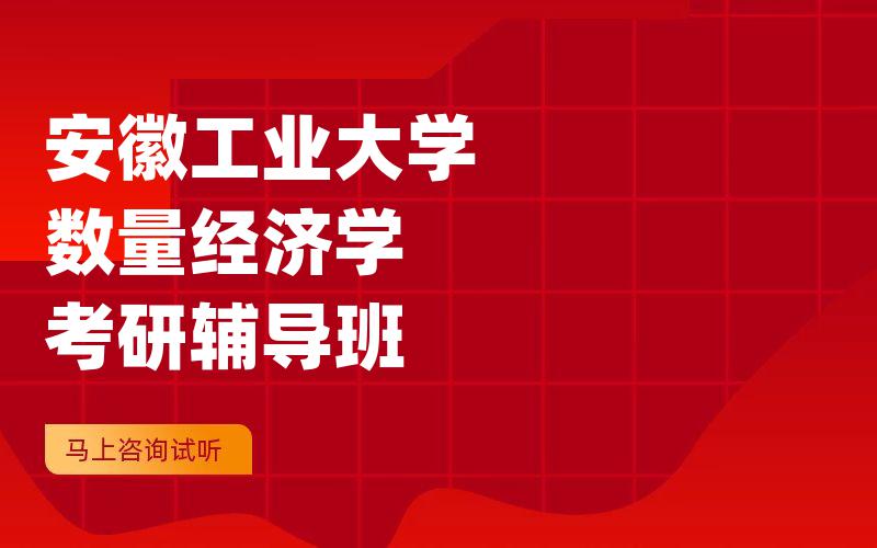 安徽工业大学数量经济学考研辅导班