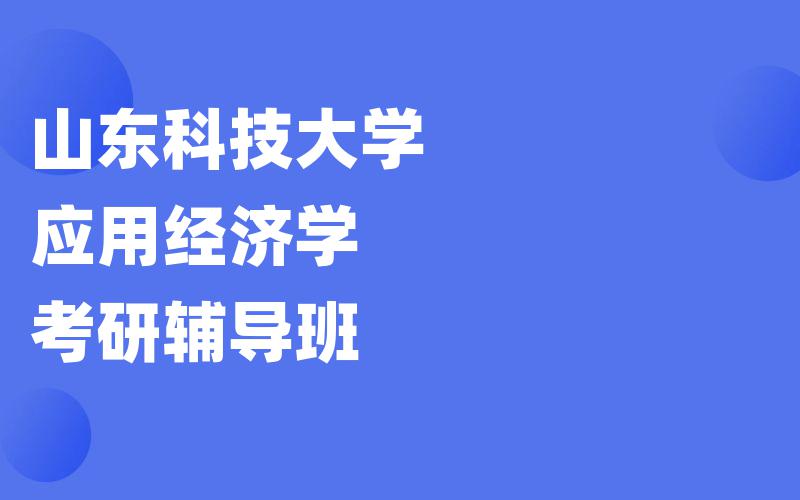 山东科技大学应用经济学考研辅导班