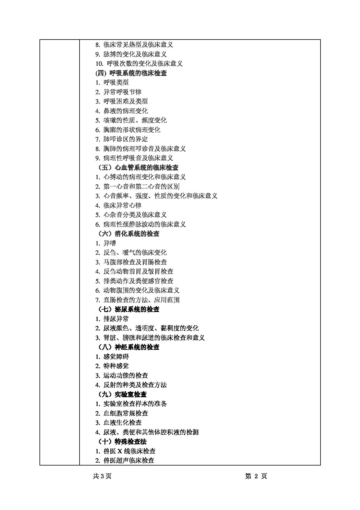 2022考研大纲:甘肃农业大学2022年考研初试科目 343-《兽医基础》(“兽医临床诊断学”部分)考试大纲 考试大纲第2页 2022考研大纲:甘肃农业大学2022年考研初试科目 343-《兽医基础》(“兽医临床诊断学”部分)考试大纲 考试大纲第2页