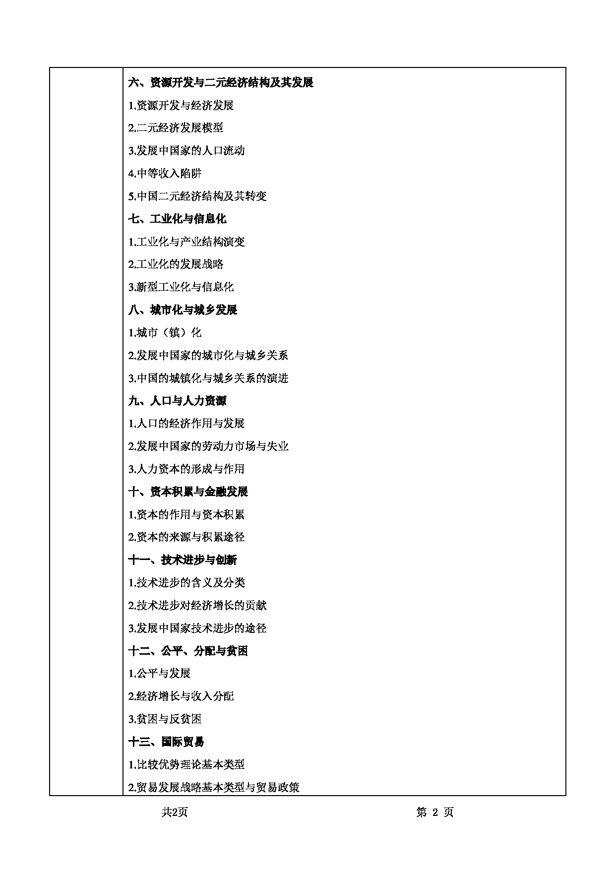 2022考研大纲:甘肃农业大学2022年考研初试科目 342-《农业知识综合四》(“发展经济学“部分)考试大纲 考试大纲第2页 2022考研大纲:甘肃农业大学2022年考研初试科目 342-《农业知识综合四》(“发展经济学“部分)考试大纲 考试大纲第2页