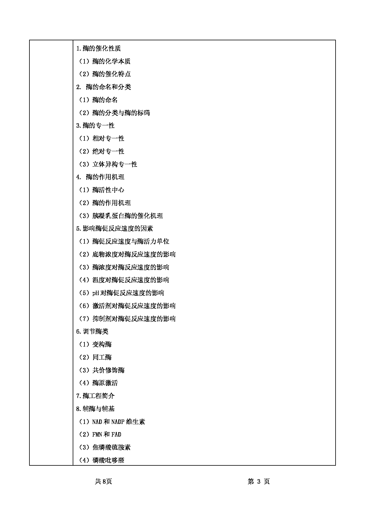 2022考研大纲:甘肃农业大学2022年考研初试科目 832-《基础生物化学》考试大纲 考试大纲第3页 2022考研大纲:甘肃农业大学2022年考研初试科目 832-《基础生物化学》考试大纲 考试大纲第3页