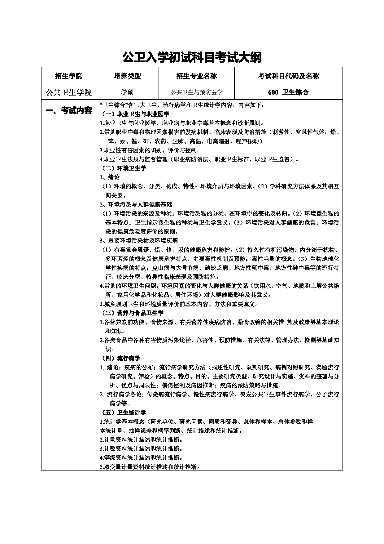 2022考研大纲：桂林医学院2022年考研自命题科目 600+卫生综合考试大纲第1页