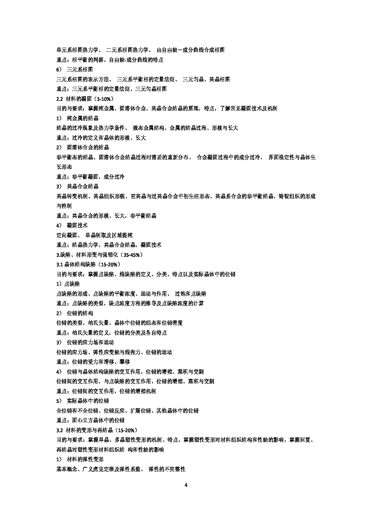 2023考研大纲：江西科技师范大学2023年考研 材料与化工-材料工程 考试大纲第4页