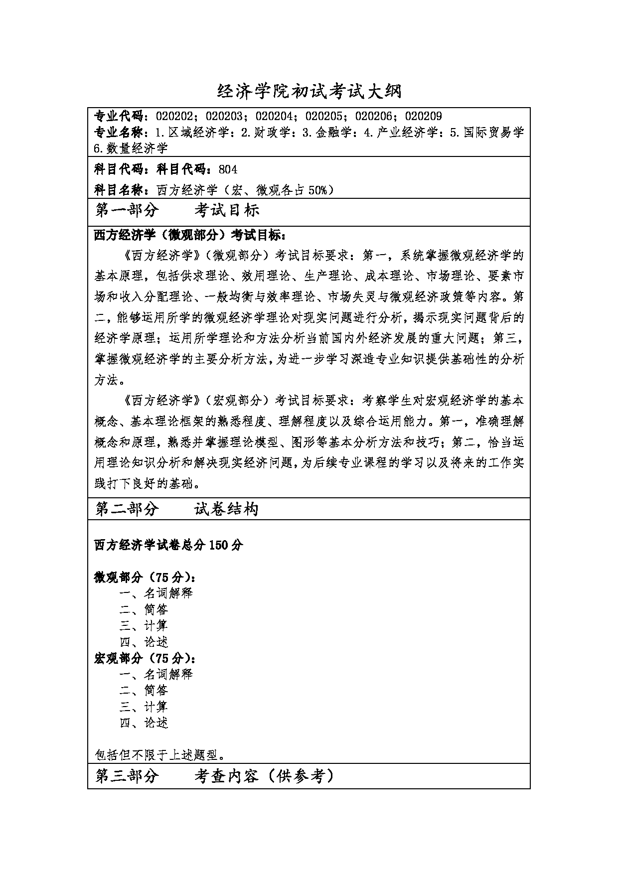 2023考研大纲：西安财经大学2023年考研 020202区域经济学020203财政学020204金融学020205产业经济学020206国际贸易学020209数量经济学硕士初试 考试大纲第1页
