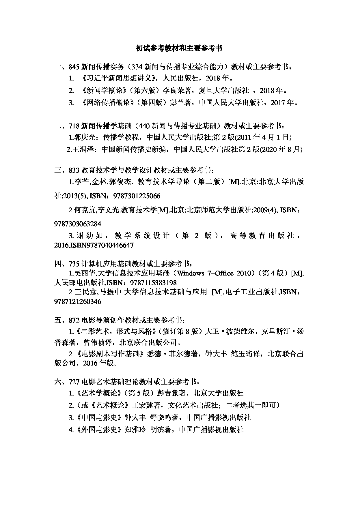 2023参考书目：江西师范大学2023年考研 008新闻与传播学院 参考书目第2页