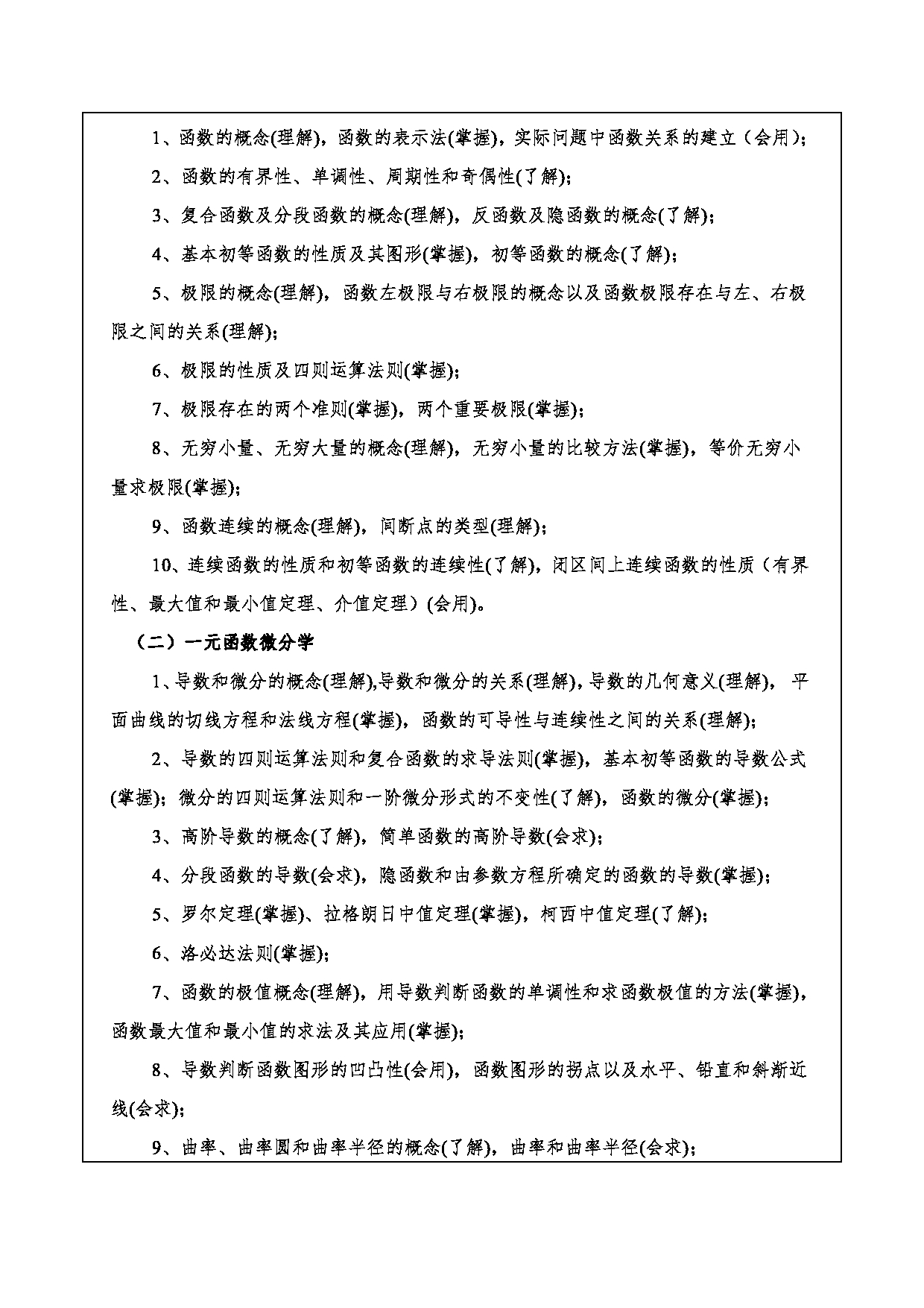 2024考研大纲：重庆三峡学院2024年考研 006环境与化学工程学院 1.初试自命题科目602数学（理） 考试大纲第2页