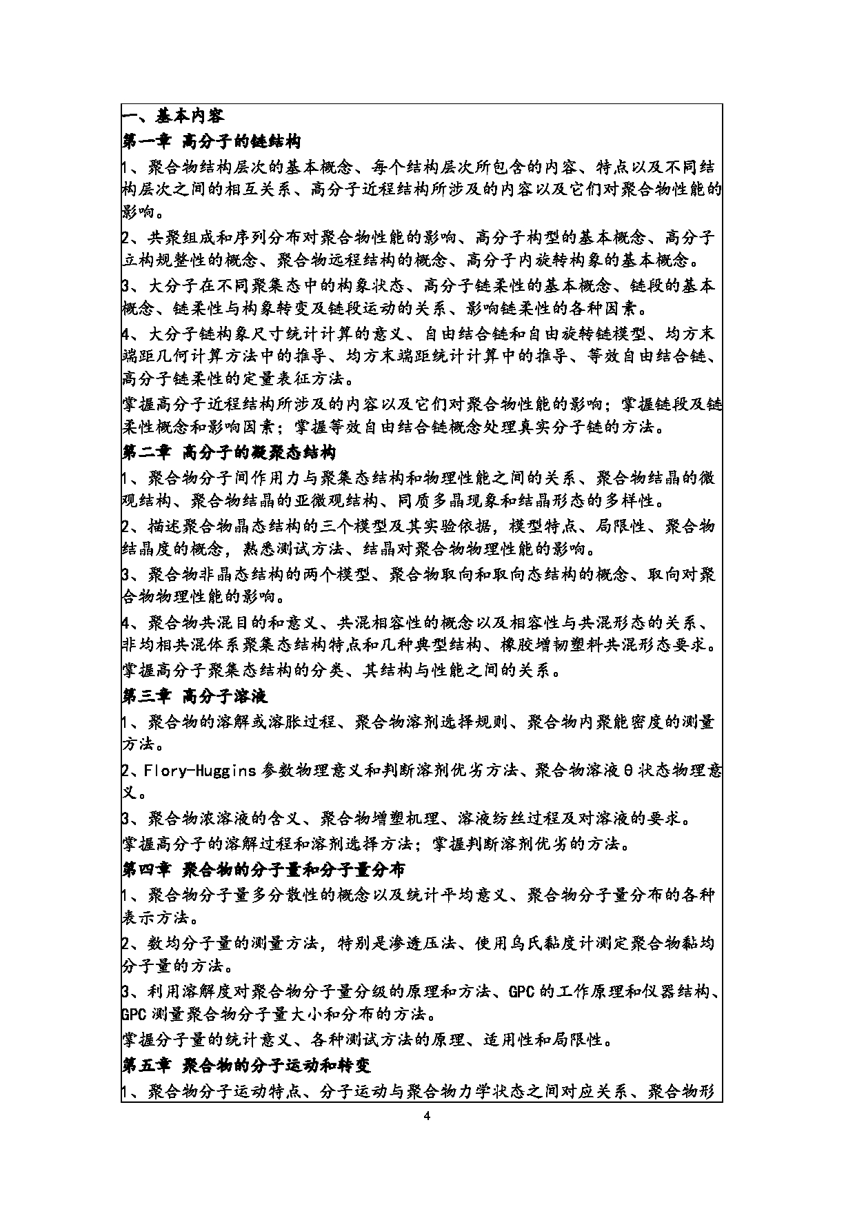 2024考研大纲：常州大学2024年考研自命题科目 810 高分子化学与物理 考试大纲第4页