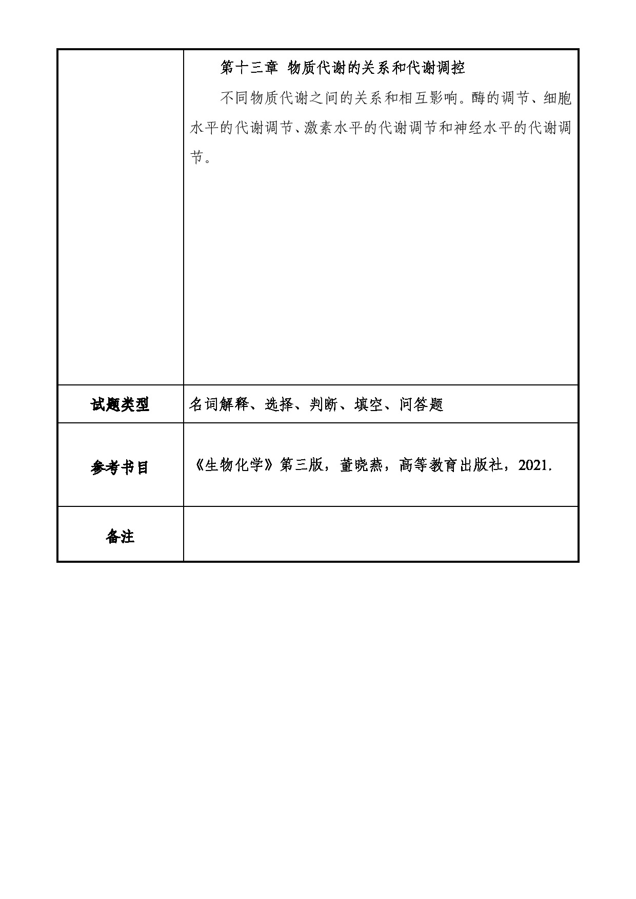 2025考研大纲：大连民族大学2025年考研自命题科目 338-生物化学 考试大纲第3页