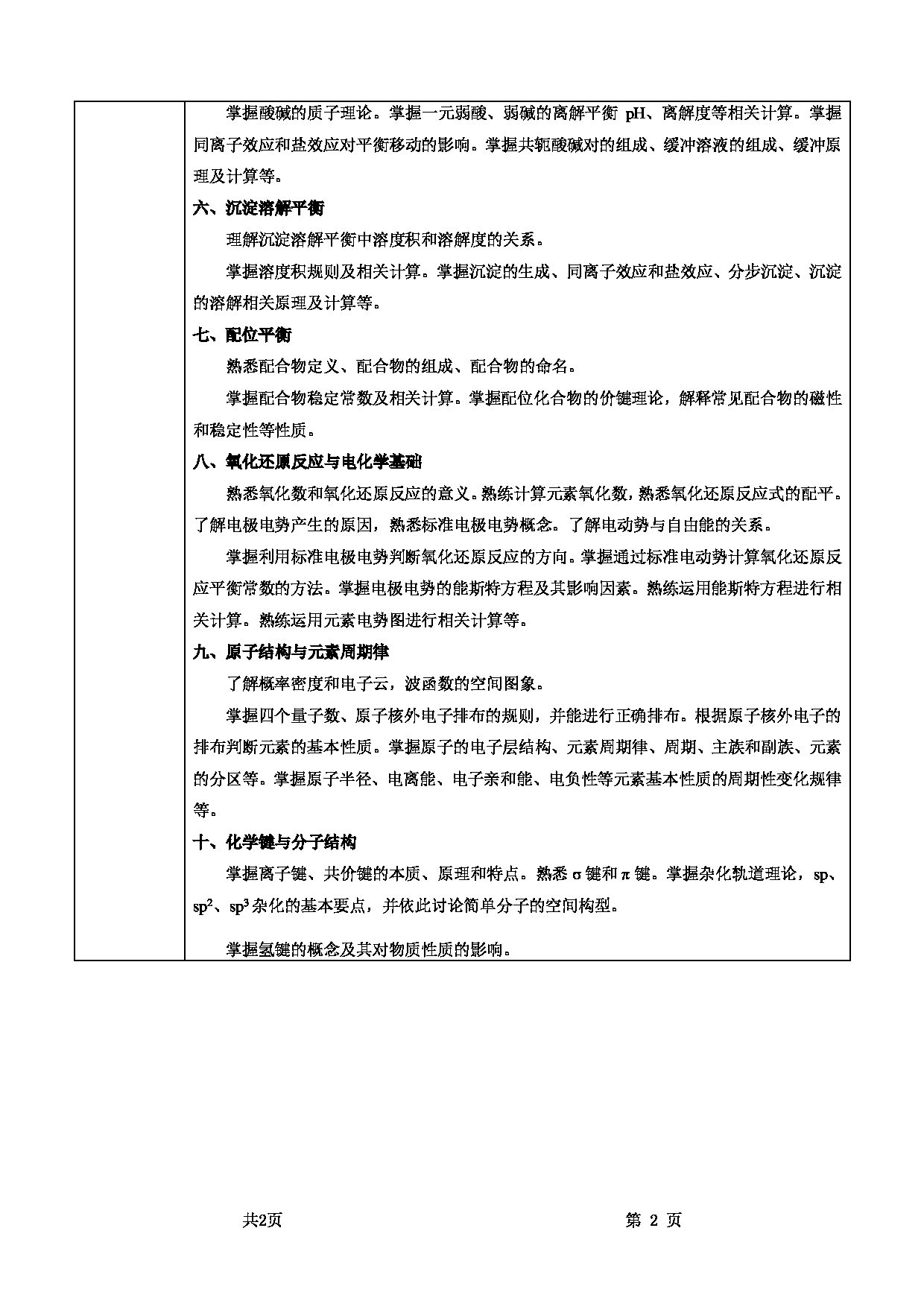 2025考研大纲：甘肃农业大学2025年考研自命题科目 857普通化学 考试大纲第2页