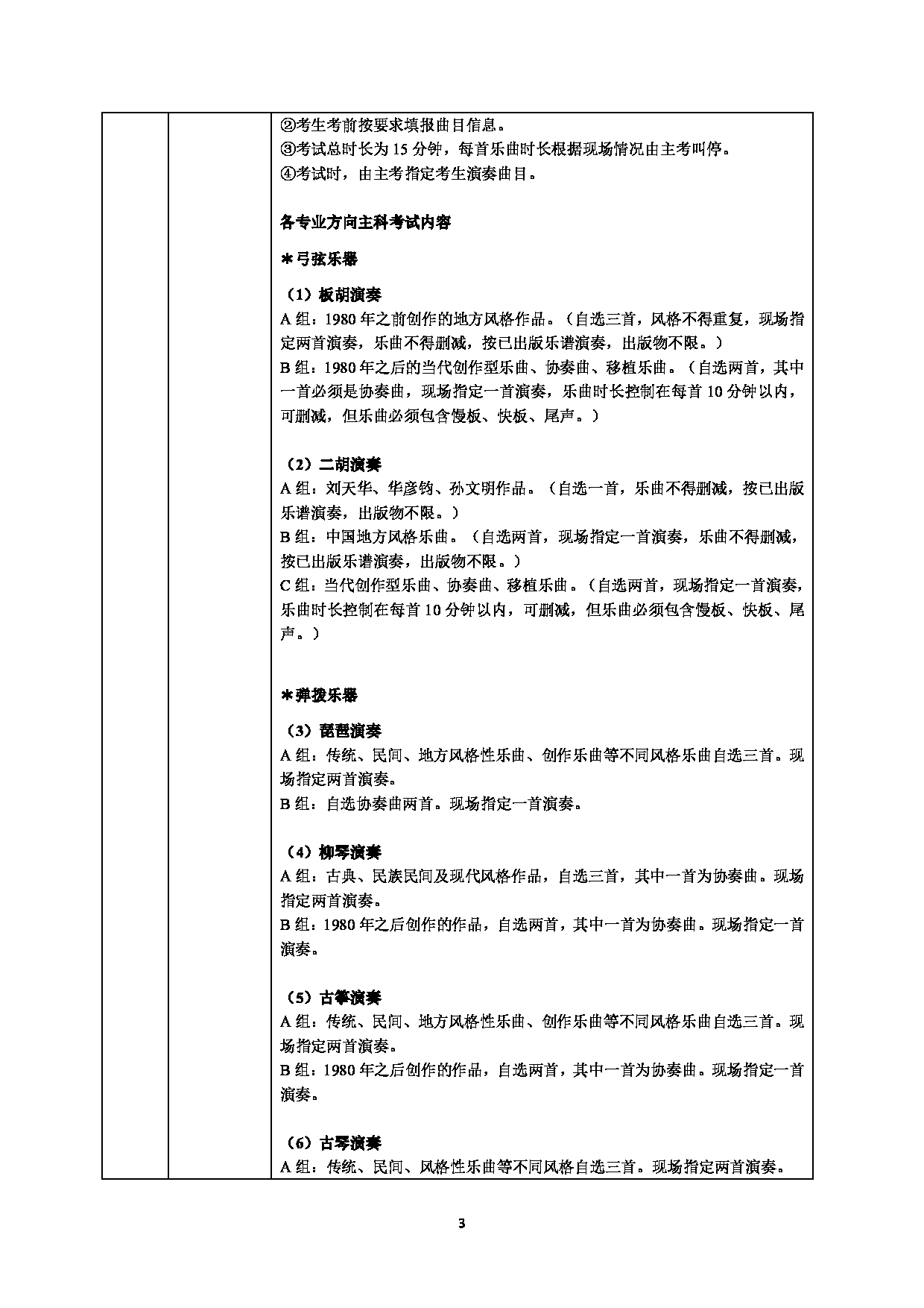天津音乐学院2025年硕士研究生招生复试科目考试要求第3页