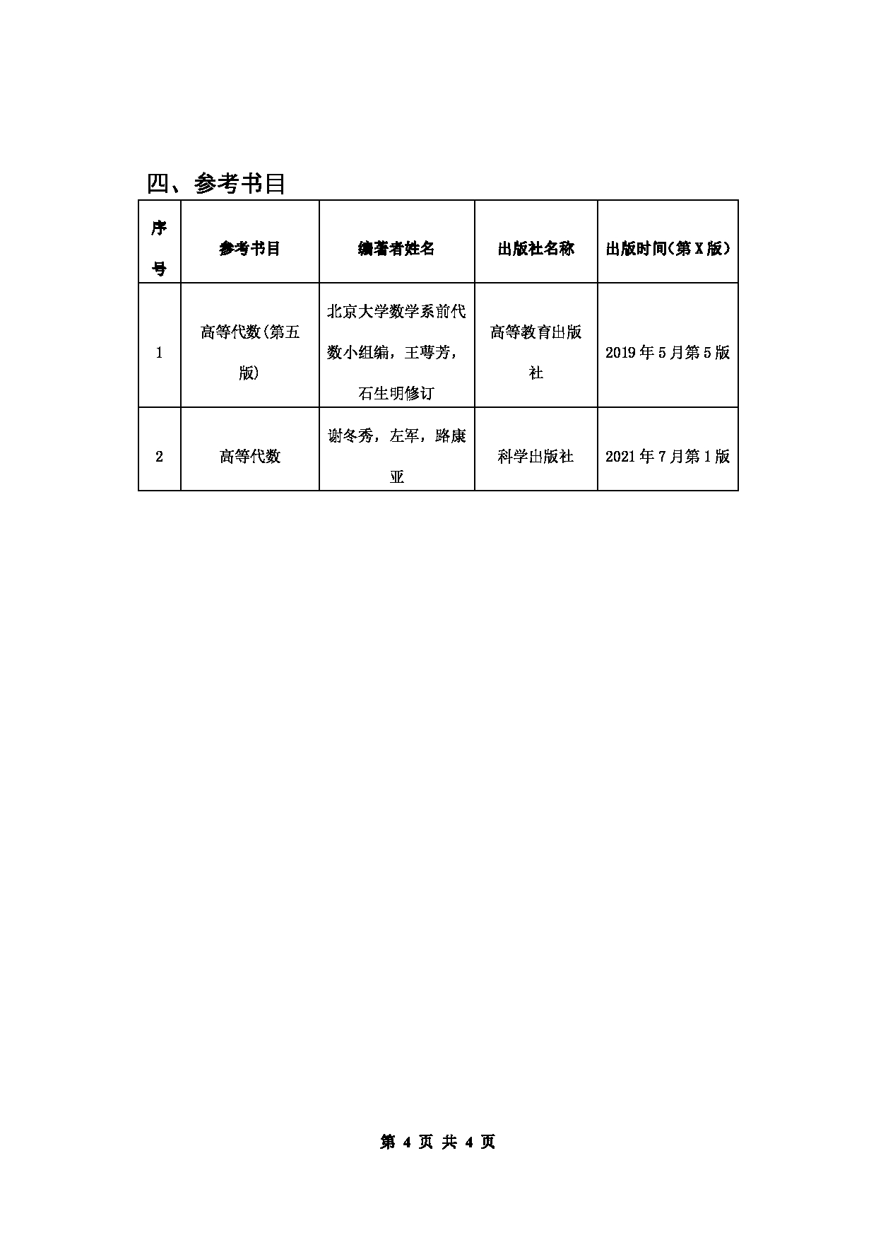 北京信息科技大学2025年考研大纲：811高等代数第4页