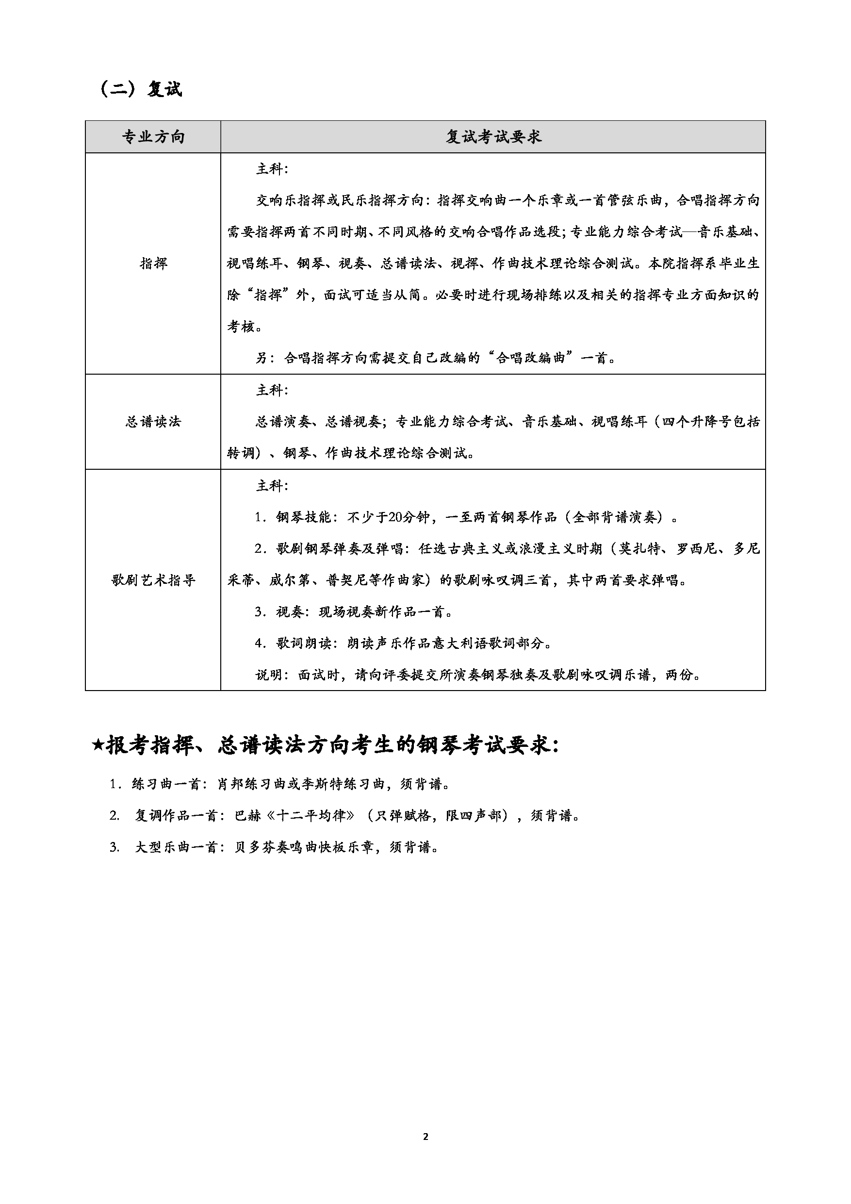 中央音乐学院2025年指挥系统考硕士研究生招生考试基本信息第2页